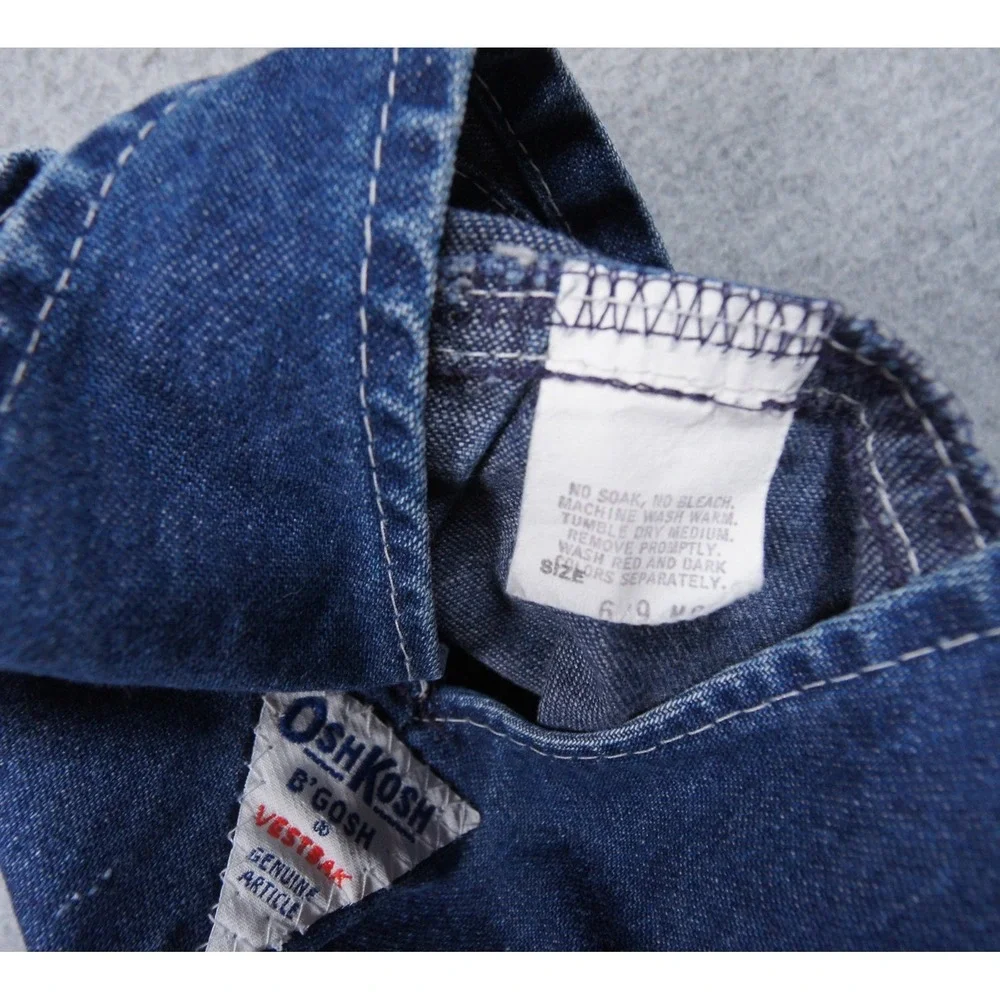 Vintage OshKosh Bgosh Vestbak Denim Footed Overalls Blue Made in USA 6-9 Months